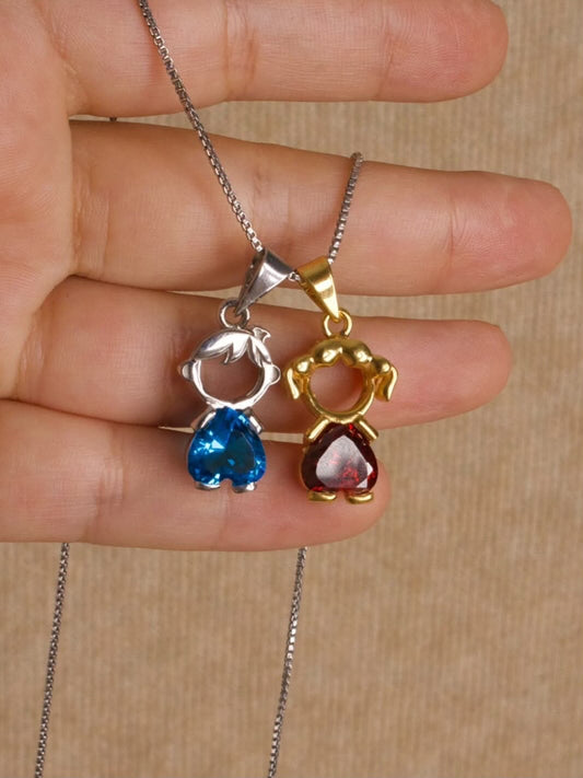 Playful Birthstone Baby Charm - Silver