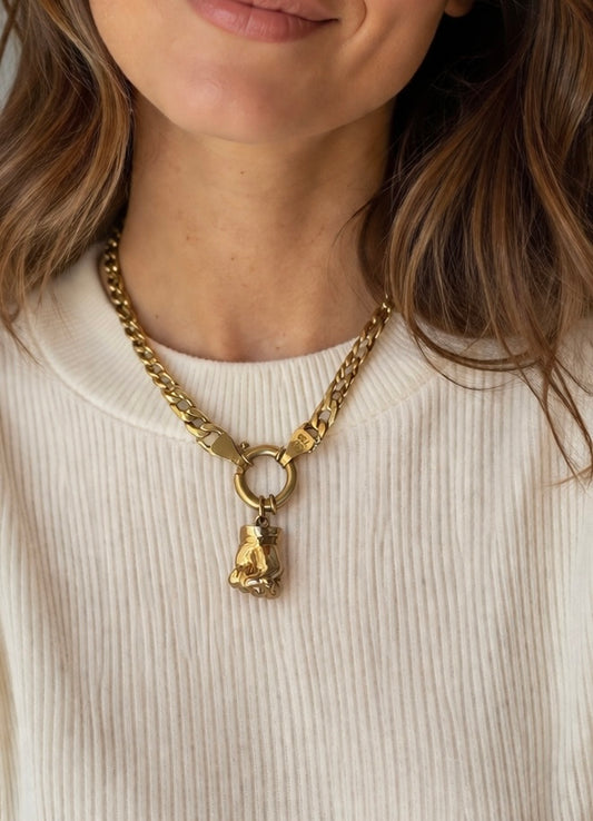 3D Hand Pendant - Pure Gold   دلاية ذهب عيار ١٨