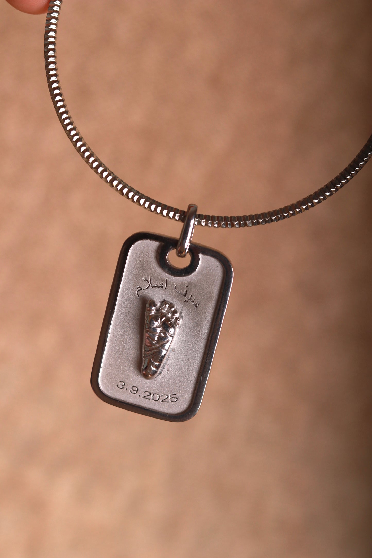 Silver Rectangular Pendant