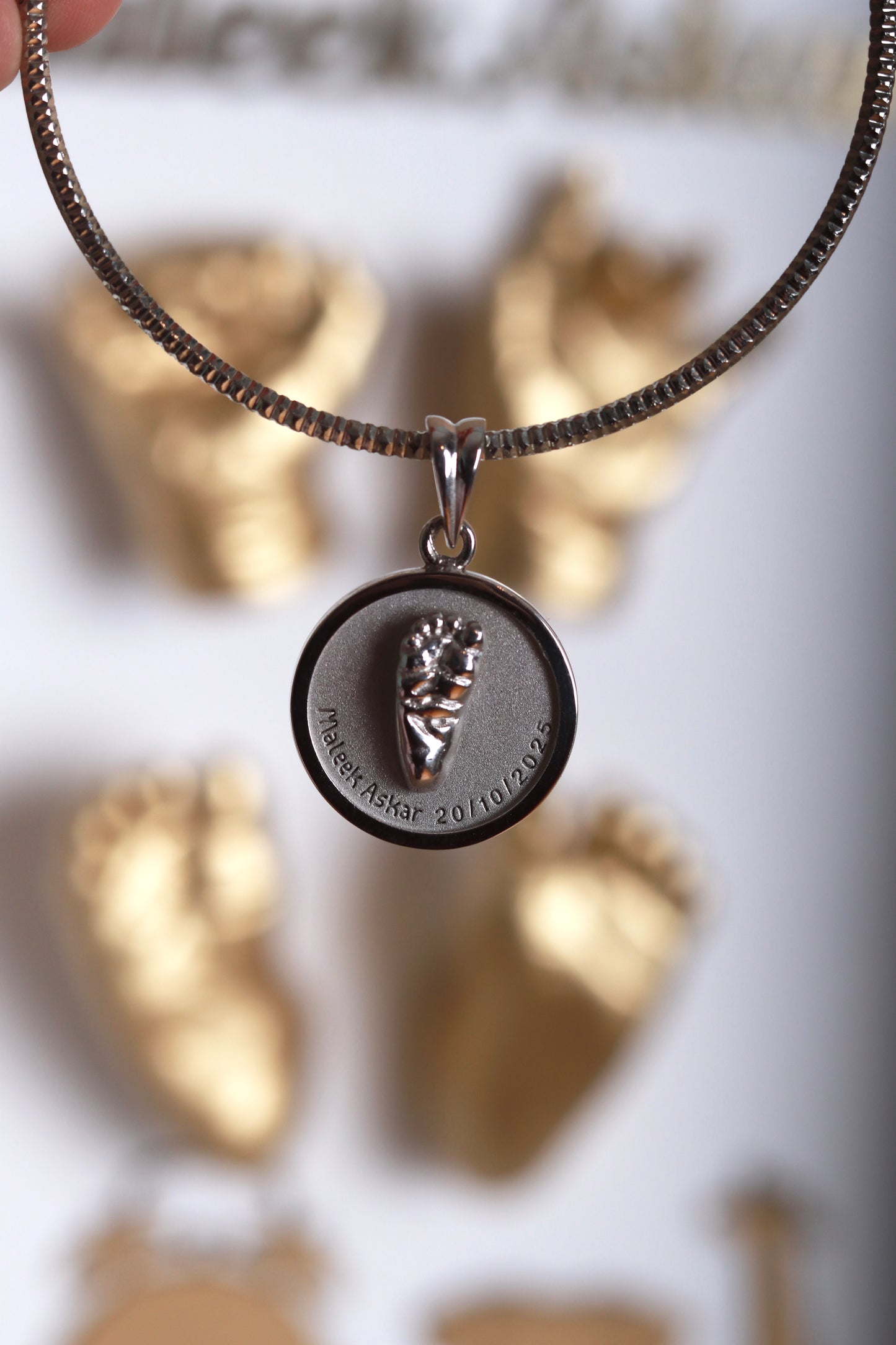 Pure Italian Silver Coin - Foot Print - For Mom & Dad