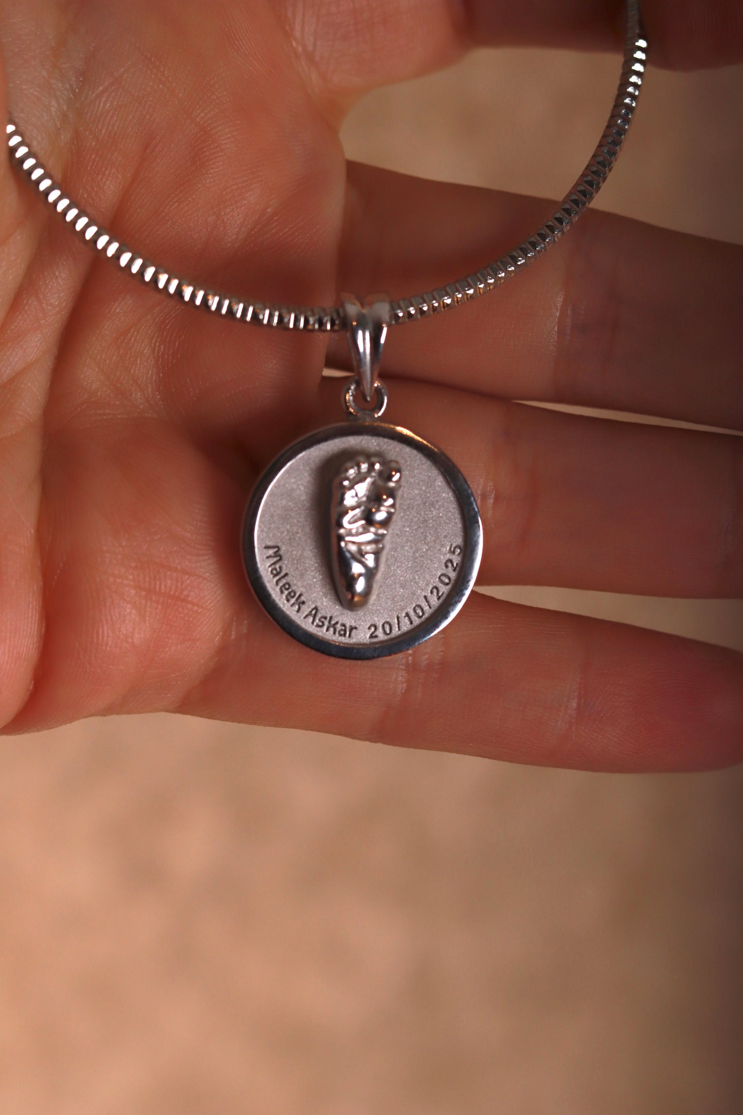 Pure Italian Silver Coin - Foot Print - For Mom & Dad