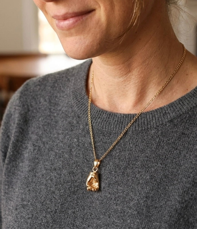 3D Hand Pendant - Gold Plated -  دلاية فقط