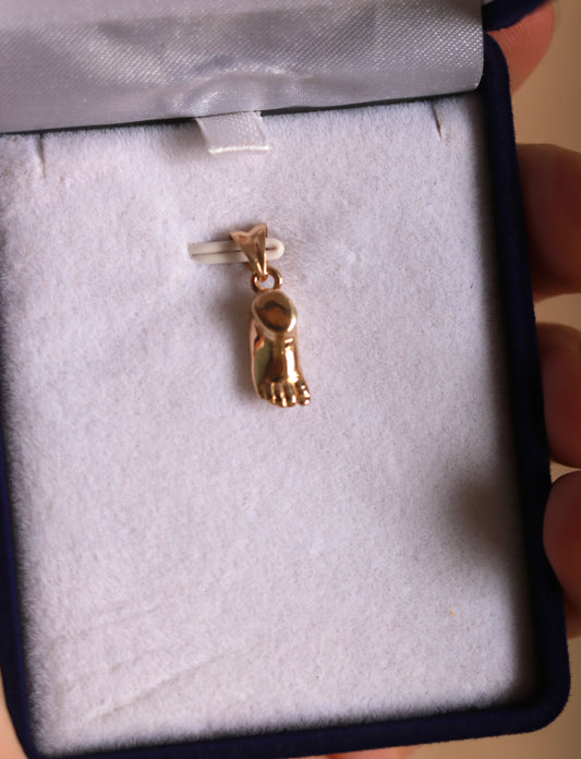 3D Pure Gold Foot Pendant