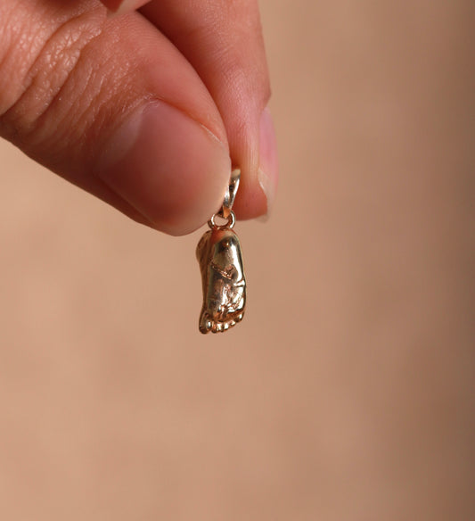 3D Pure Gold Foot Pendant