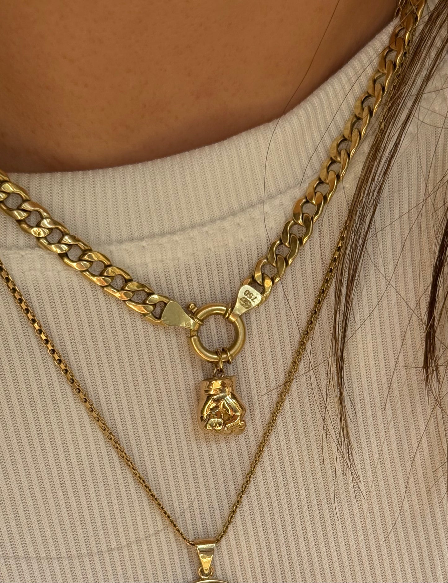 3D Hand Pendant - Pure Gold   دلاية ذهب عيار ١٨
